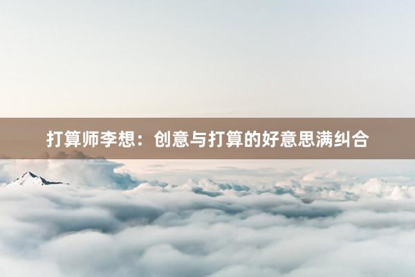打算师李想：创意与打算的好意思满纠合